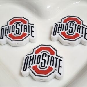 Ohio Focal Beads 2 Pc Silicone Football Beaded Pen Crafts Keychain Jewelry